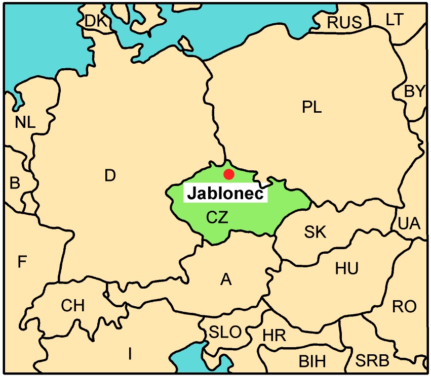 Map of EFOL in Czech Republic